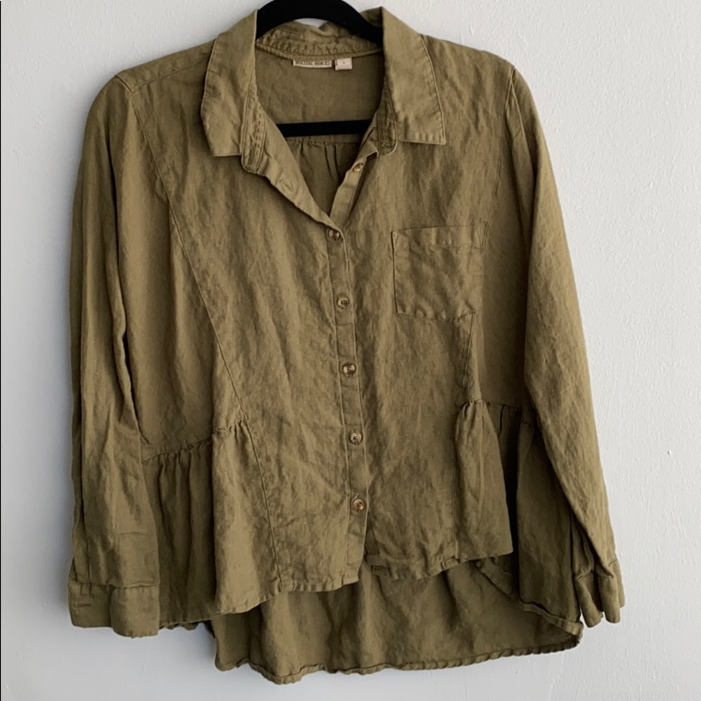 Anthropologie Holding Horses Olive Blouse